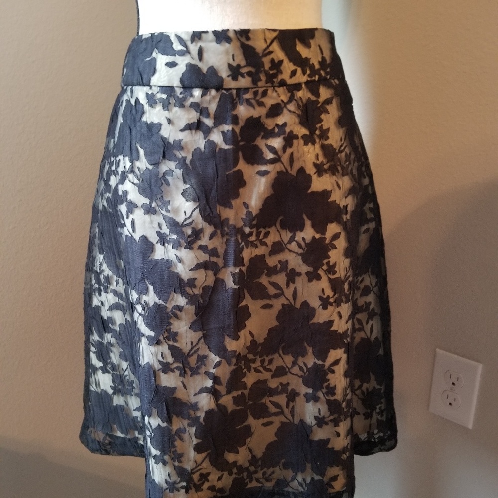 Black floral overlay skirt
